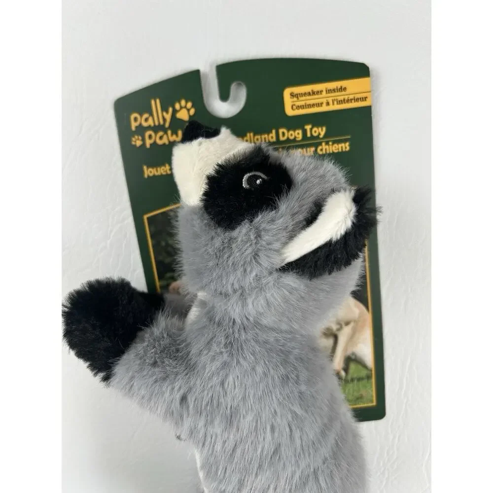 Pally Paws Raccoon Squeaky Dog Toy Plush Woodland Stuffed Pet Chew Toy 11”